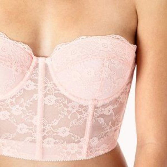 Forever 21 Other - NWT Forever 21 Pink Lace Strapless Boned Bralette